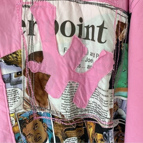 Johnny Handsome Comic Pink Graphic Men's Shirt Embellished Size XL Snap Button - Picture 9 of 11